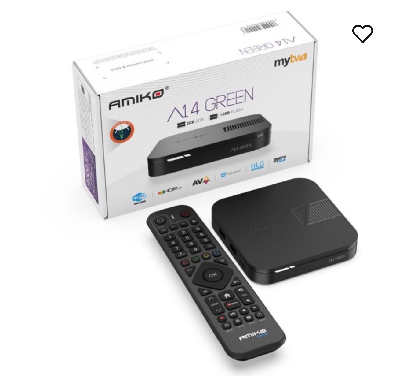 img_7290 Amiko A14 Green Streaming Box 4K UHD - Afbeelding 1
